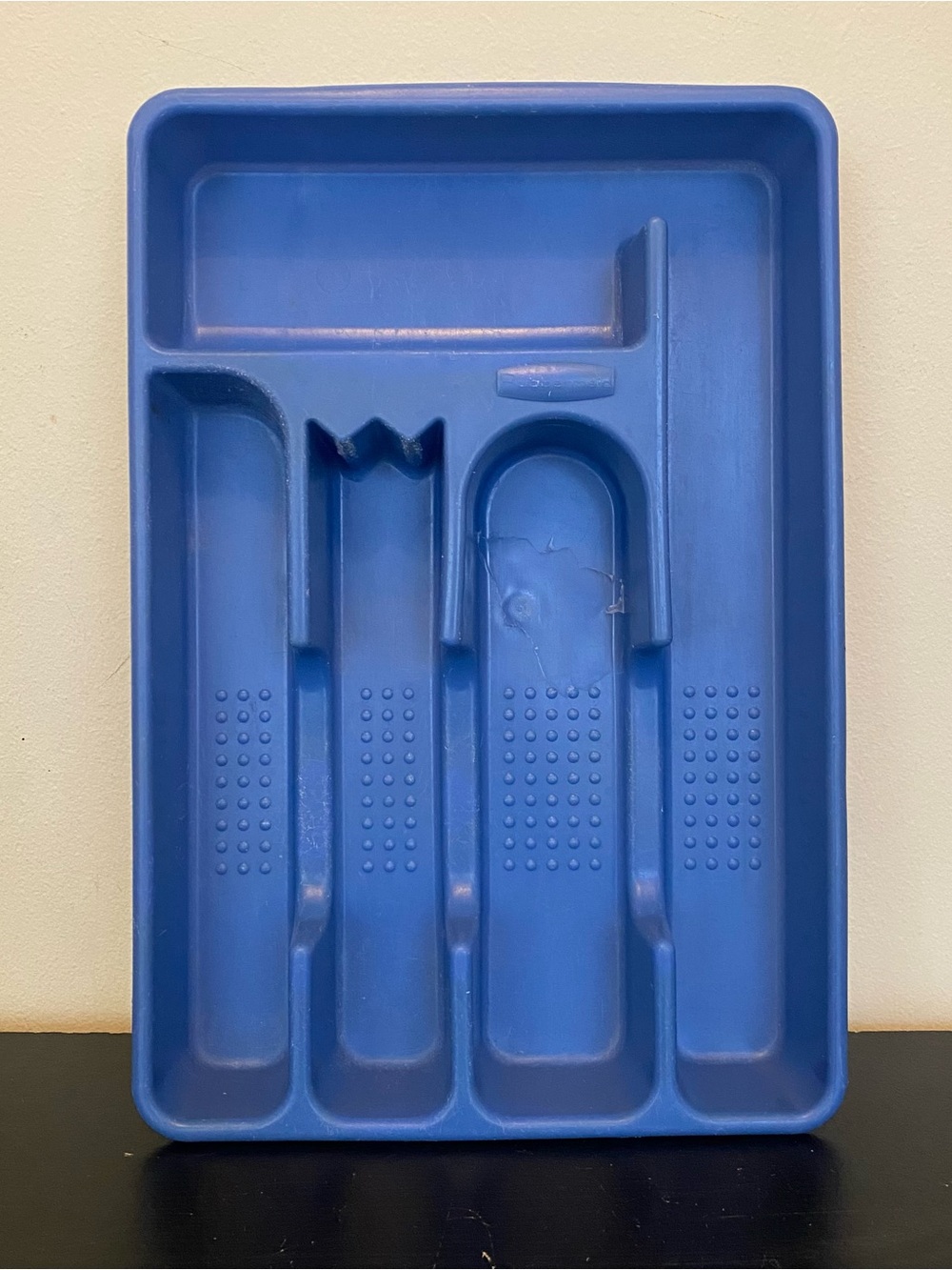 Vintage Rubbermaid Silverware Flatware Kitchen Utensil Tray Blue 5 Slot #2919